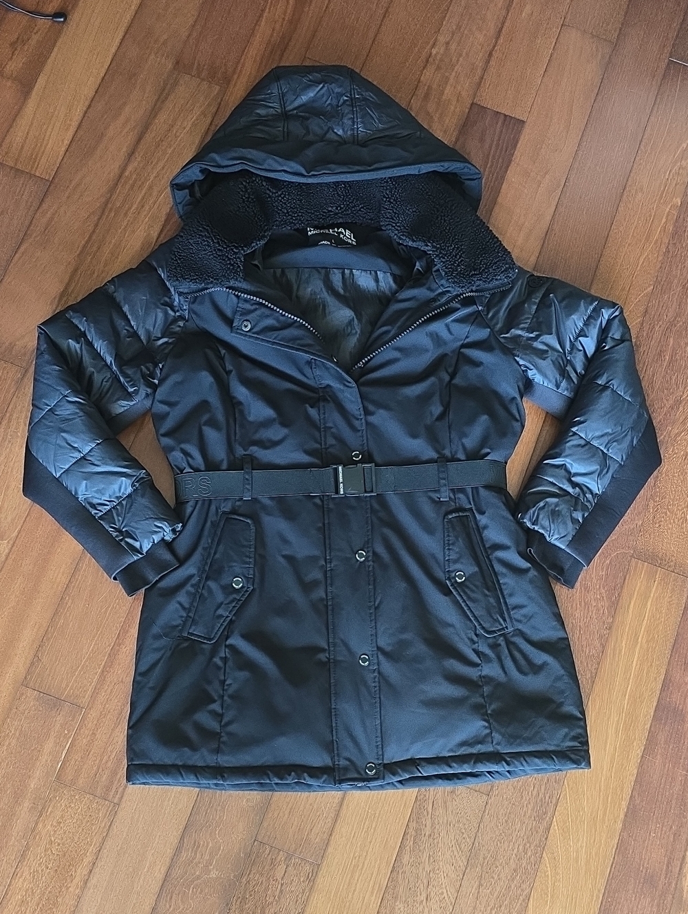 Michael Kors Black Hooded Puffer Coat